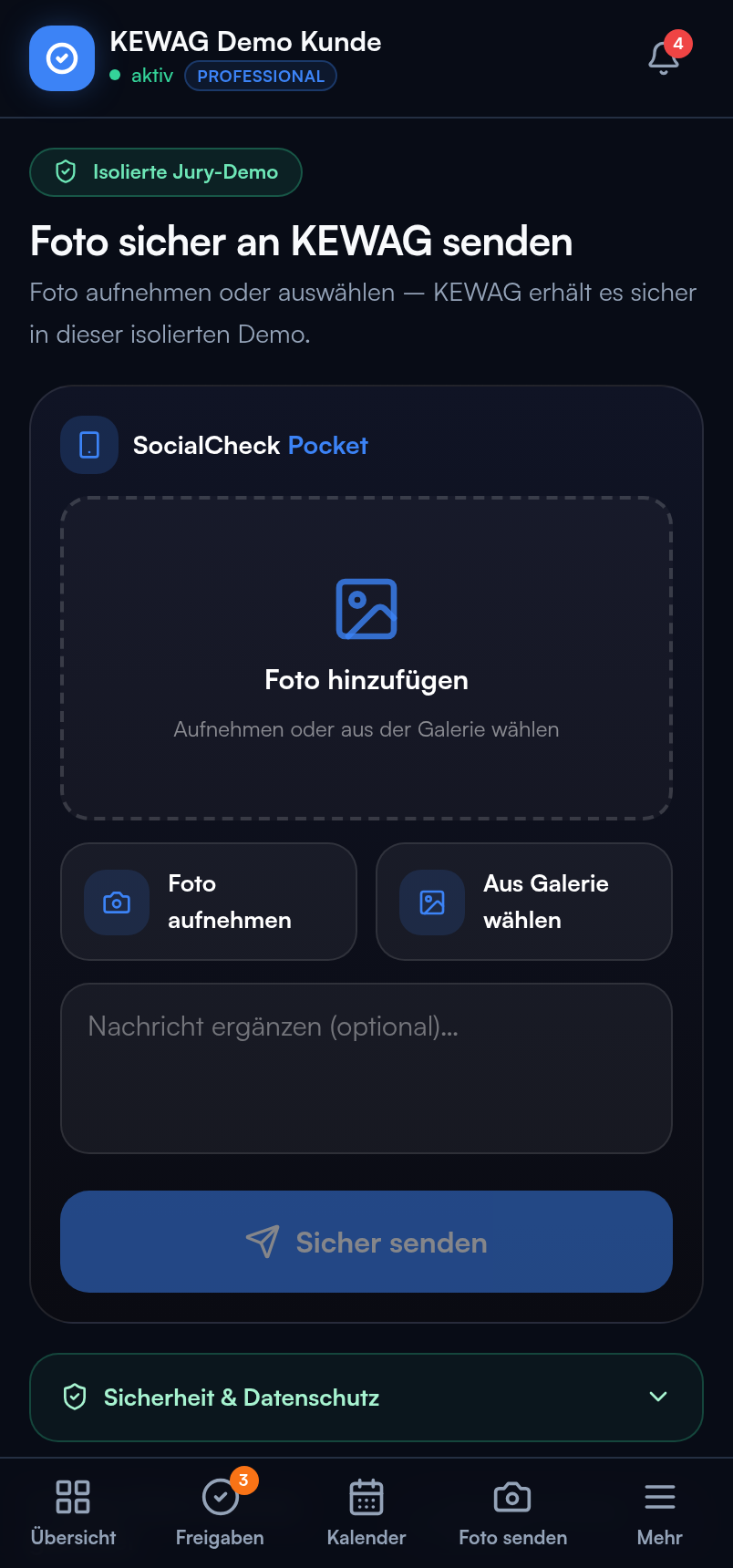 Freigabe für die Hosentasche.